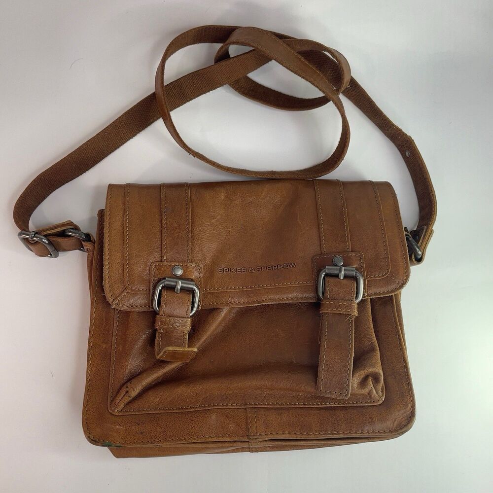 Spikes and Sparrow Leather Crossbody Messenger Bag SPK 1450